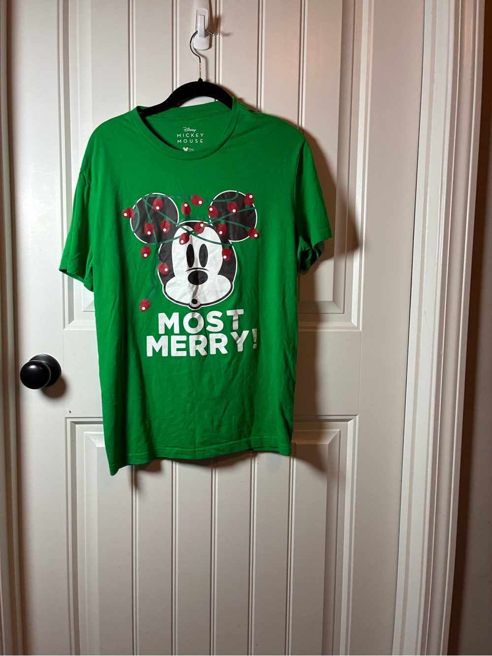 Disney Green 'Most Merry!' Mickey Mouse Short Sleeve Tee